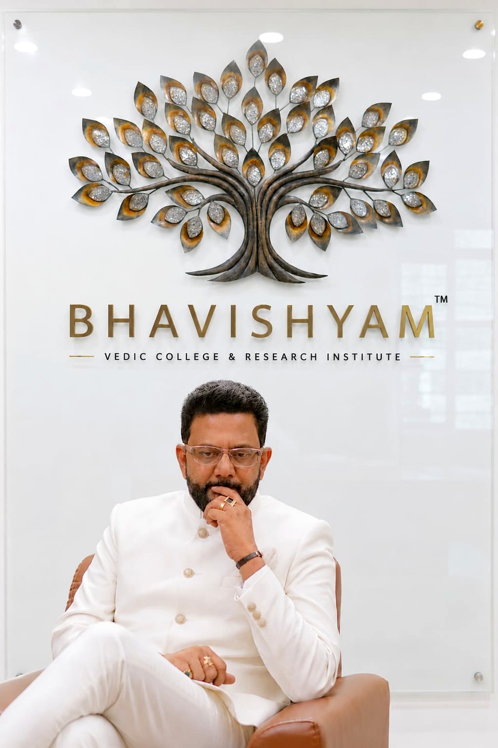 Dr. Ashish Patni in White Bandhgala - Founder, Bhavishyam